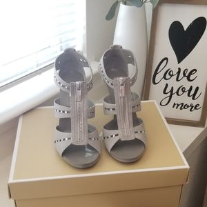 Michael Kors Gray Suede T-strap heels